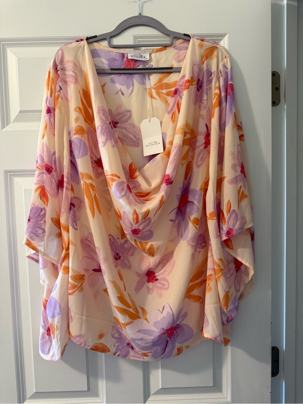 Emily Wonder Floral Drape Neck Blouse